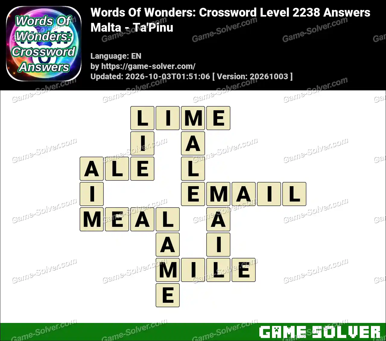 Words Of Wonders: Crossword Level 2238 Answers – Malta – Ta’Pinu